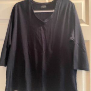 St John's Bay Womens Black Top Size 1X